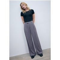 Stradivarius Wide-leg formal wear trousers Dark grey 10 | Stradivarius (UK)
