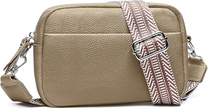 Small Crossbody Bags for Women Genuine Leather, Guitar Strap Shoulder Handbag Purse Camera Bag wi... | Amazon (US)