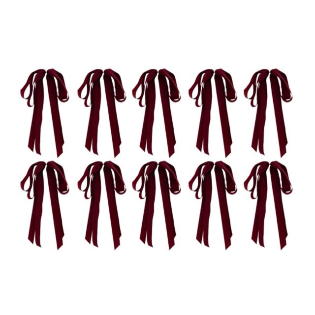 My Texas House 10 Pack Burgundy Velvet Christmas Draped Tree Bow, 12 inches | Walmart (US)