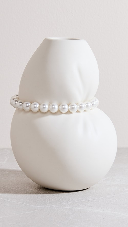 Small Ceramic Vase with Faux Pearls | Shopbop