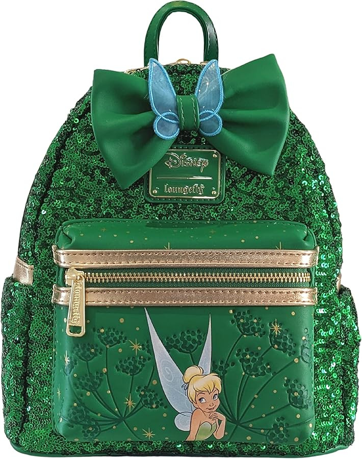 Loungefly Tinkerbell Green Sequin Mini Double Strap Shoulder Bag | Amazon (US)