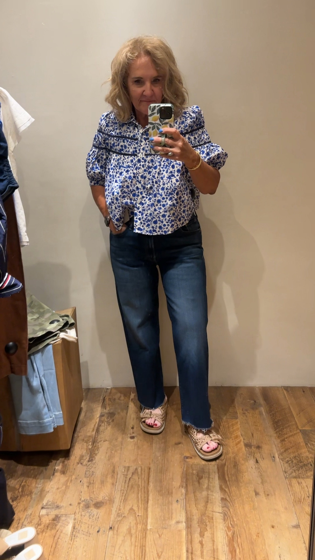 If you’re looking a premium denim on the Anthropologie sale, this is my pick. It’s a straight leg mother denim and so so good. This wash is a classic. 
I am wearing a 30. The store didn’t have a 29. Im going to order the 29 reg on the sale! 20% off with code SWEET20 ends 6/30

Super cute top. Size medium 

#LTKOver40 #LTKPetite #LTKSaleAlert