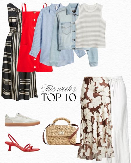 This week’s top 10 best sellers featuring pops of red and blue! These Paige red kitten heels are the perfect way to add color to an outfit. This linen striped button-up is the perfect coverup for vacation. I own it in a few different styles and absolutely love it. 

#LTKSaleAlert #LTKFindsUnder100 #LTKStyleTip