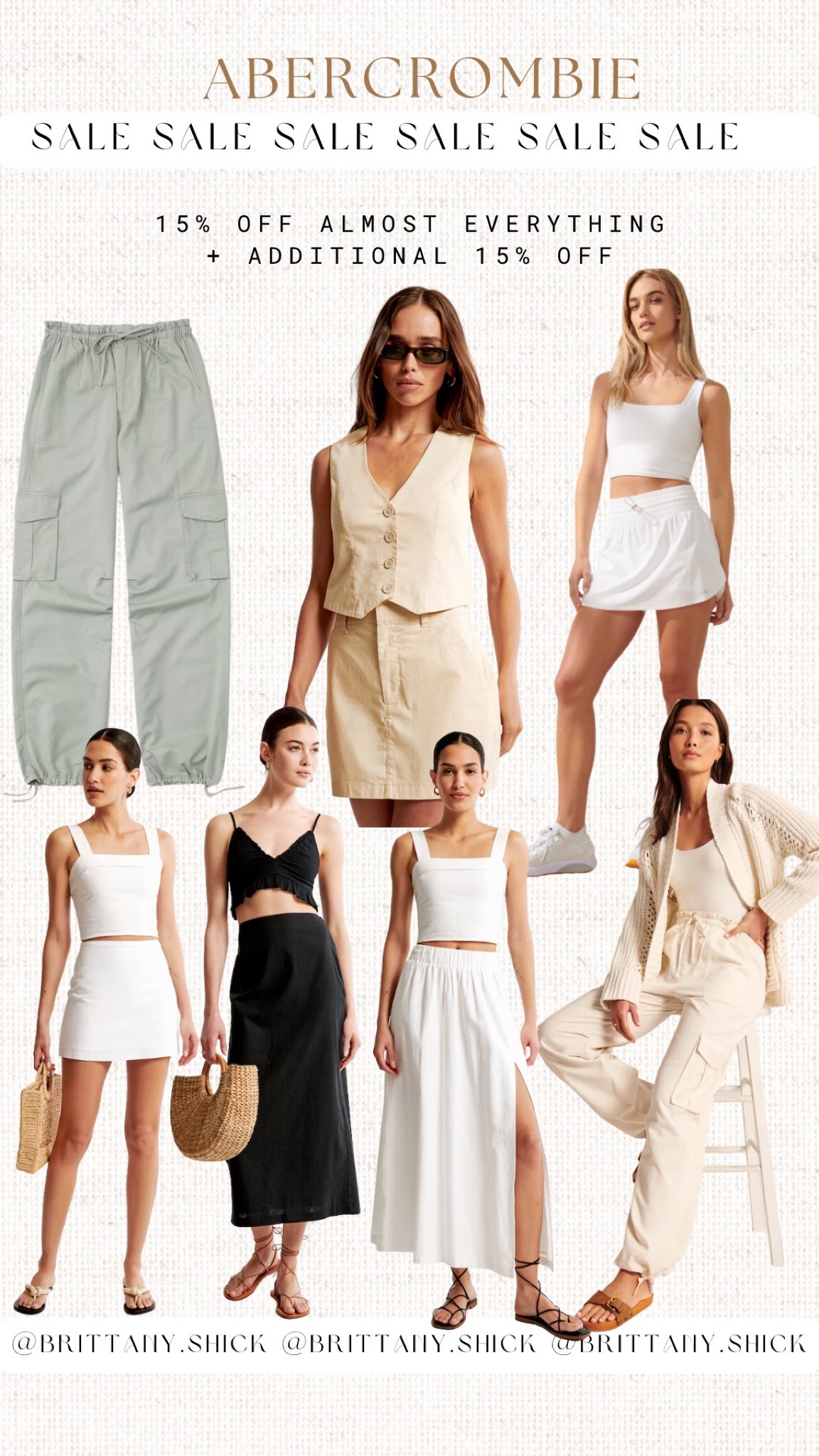Abercrombie sale 20% off almost everything + additional 15% off womens men swim shorts cargo pants linen sets vests skirts pants fitness

#LTKsalealert #LTKunder50 #LTKunder100