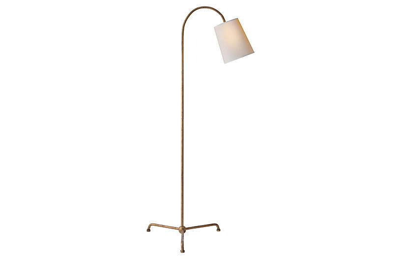 Mia Floor Lamp, Gilded Iron | One Kings Lane