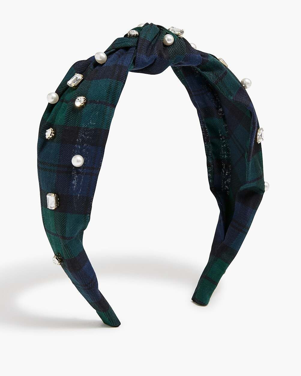 Tartan crystal embellished knot headband | J.Crew Factory