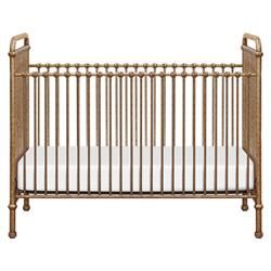 Namesake Abigail French Vintage Gold Steel 3-in-1 Convertible Crib | Kathy Kuo Home