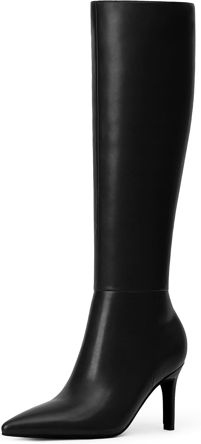 Knee High Boots Women Pointed Toe Stiletto Heel Tall Boots Fall Long Boots | Amazon (US)