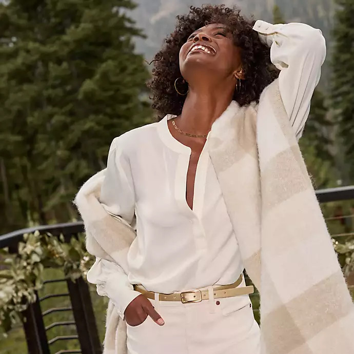 Women's Satin Popover Shirt | Lands' End (US)