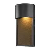 Globe Electric 44227 8.5W LED Integrated Outdoor Wall Sconce, Bronze Finish, Amber Water Glass Accen | Amazon (US)