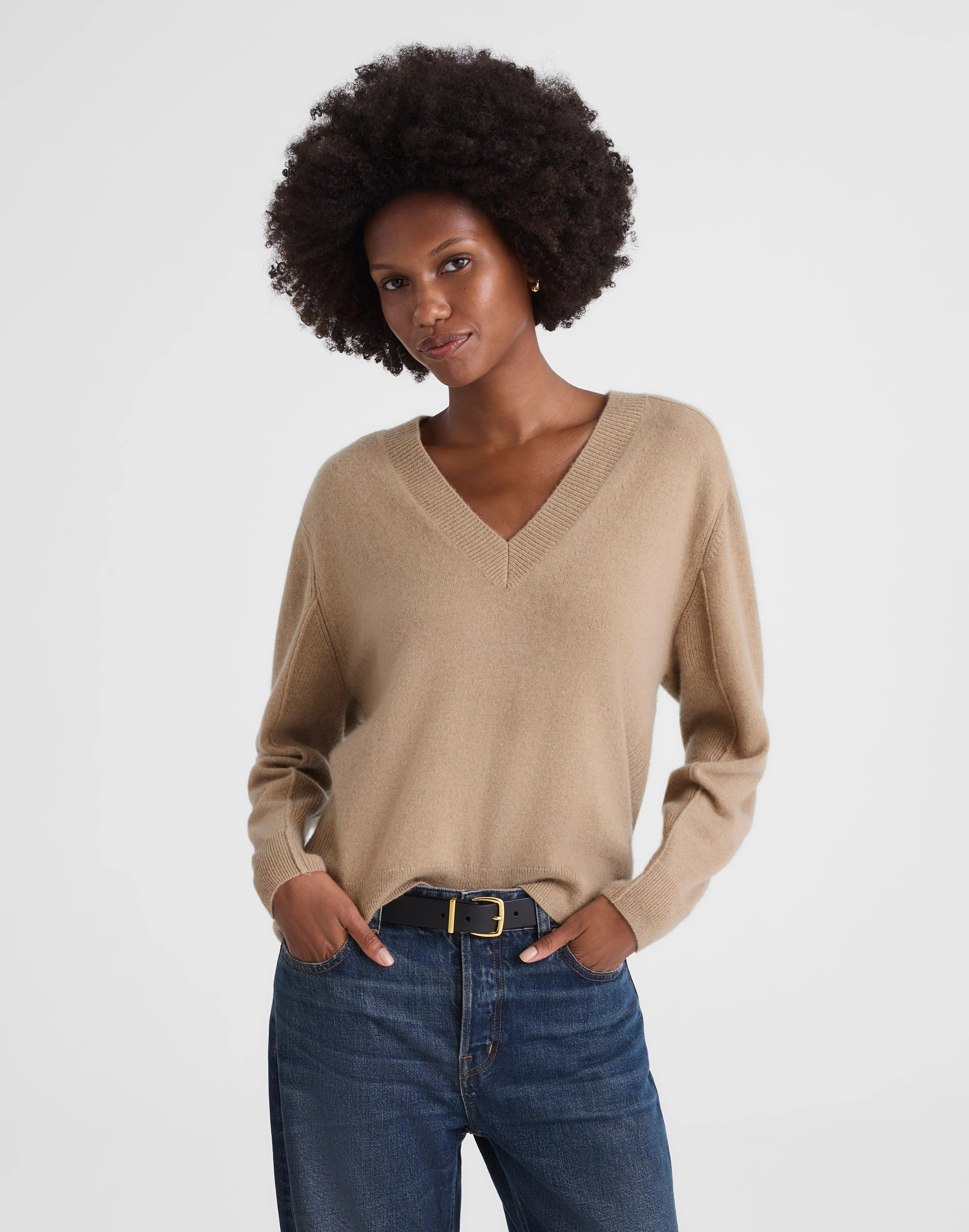 V-Neck Sweater in Cashmere | Madewell