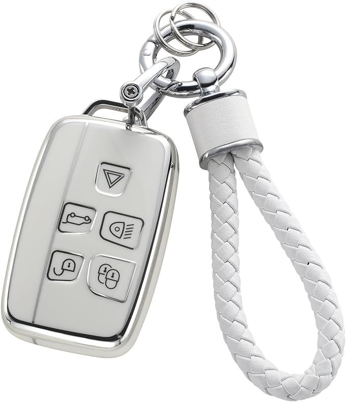YO&YOYE for Land Rover Jaguar Key Fob Cover with Keychain, TPU Key Case Fit for Evoque Velar Spor... | Amazon (US)