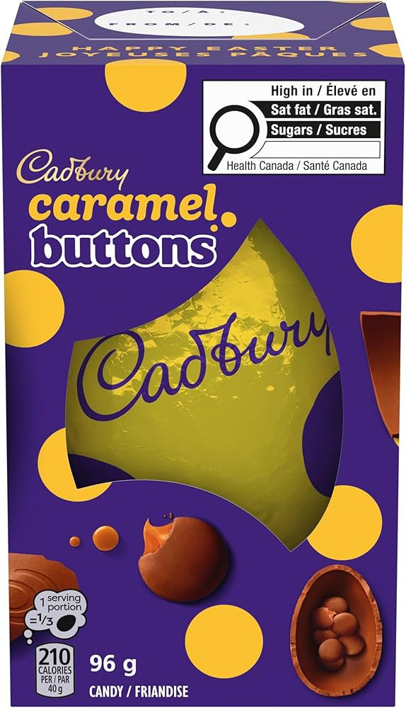 CADBURY Caramel Buttons Hollow Egg Easter, Chocolatey Candy, the perfect addition to Easter gift ... | Amazon (CA)