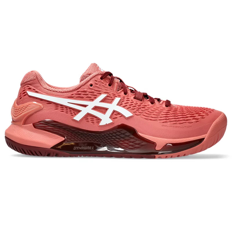ASICS Women's Gel-Resolution 9 Tennis Shoes Light Red/White, 9.5 - Women's Tennis at Academy Sports | Academy Sports + Outdoors