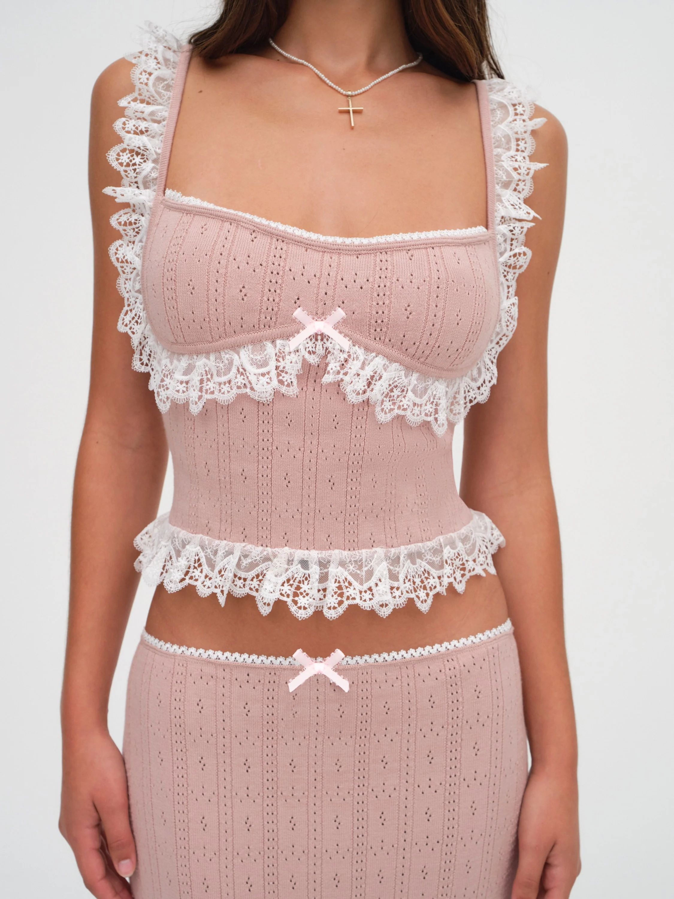 Andy Knit Top — Pink | For Love & Lemons