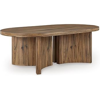 Signature Design by Ashley Austanny Coffee Table, 52" W x 28" D x 17" H, Light Brown | Amazon (US)