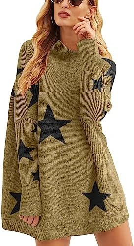 ANRABESS Women Oversized Casual Loose Turtleneck Long Sleeve Slouchy Baggy Knit Tunic Sweaters Pu... | Amazon (US)