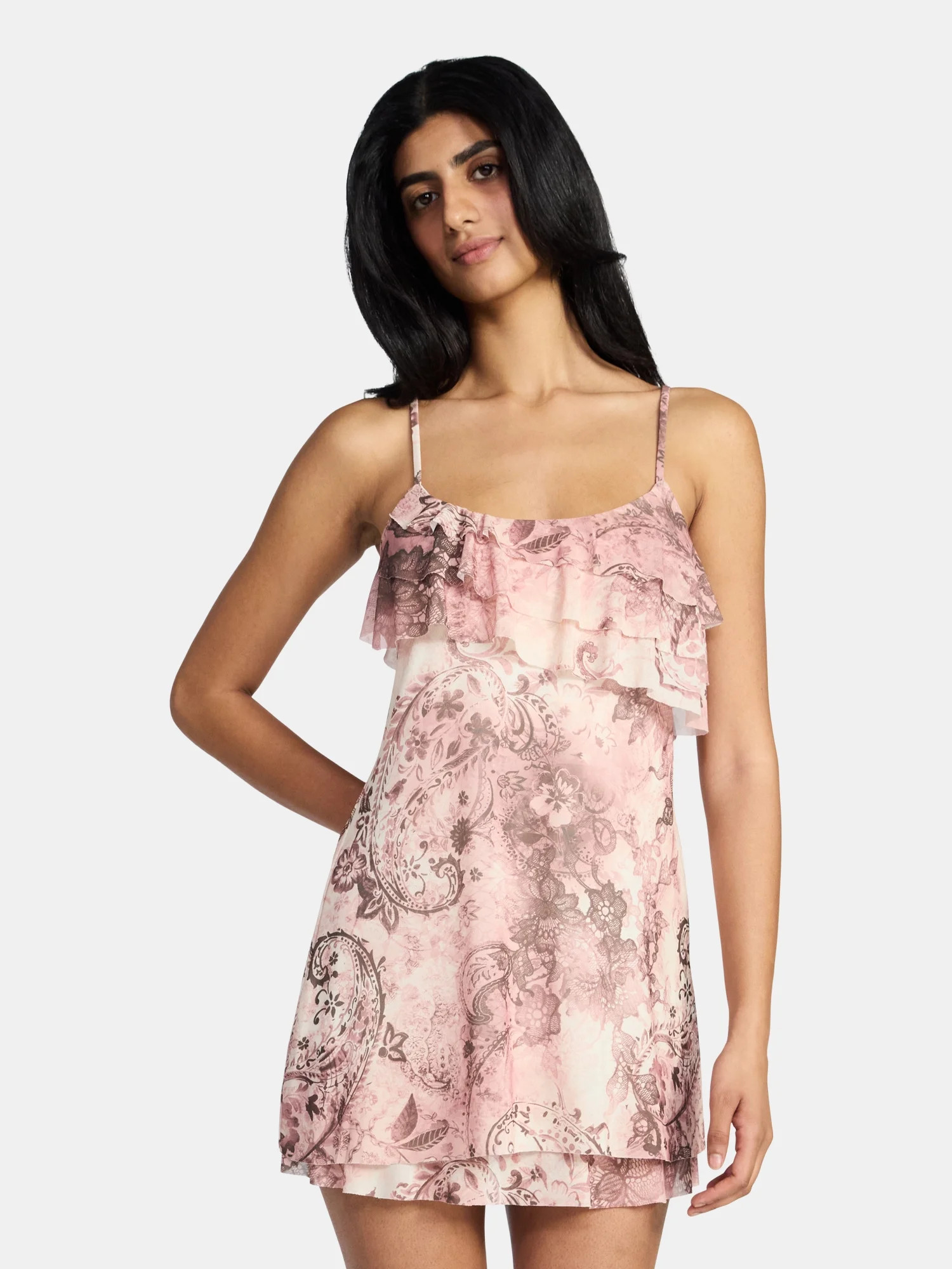 Madden NYC Women's Sleeveless Ruffle Mini Dress, Sizes XXS-XXL | Walmart (US)