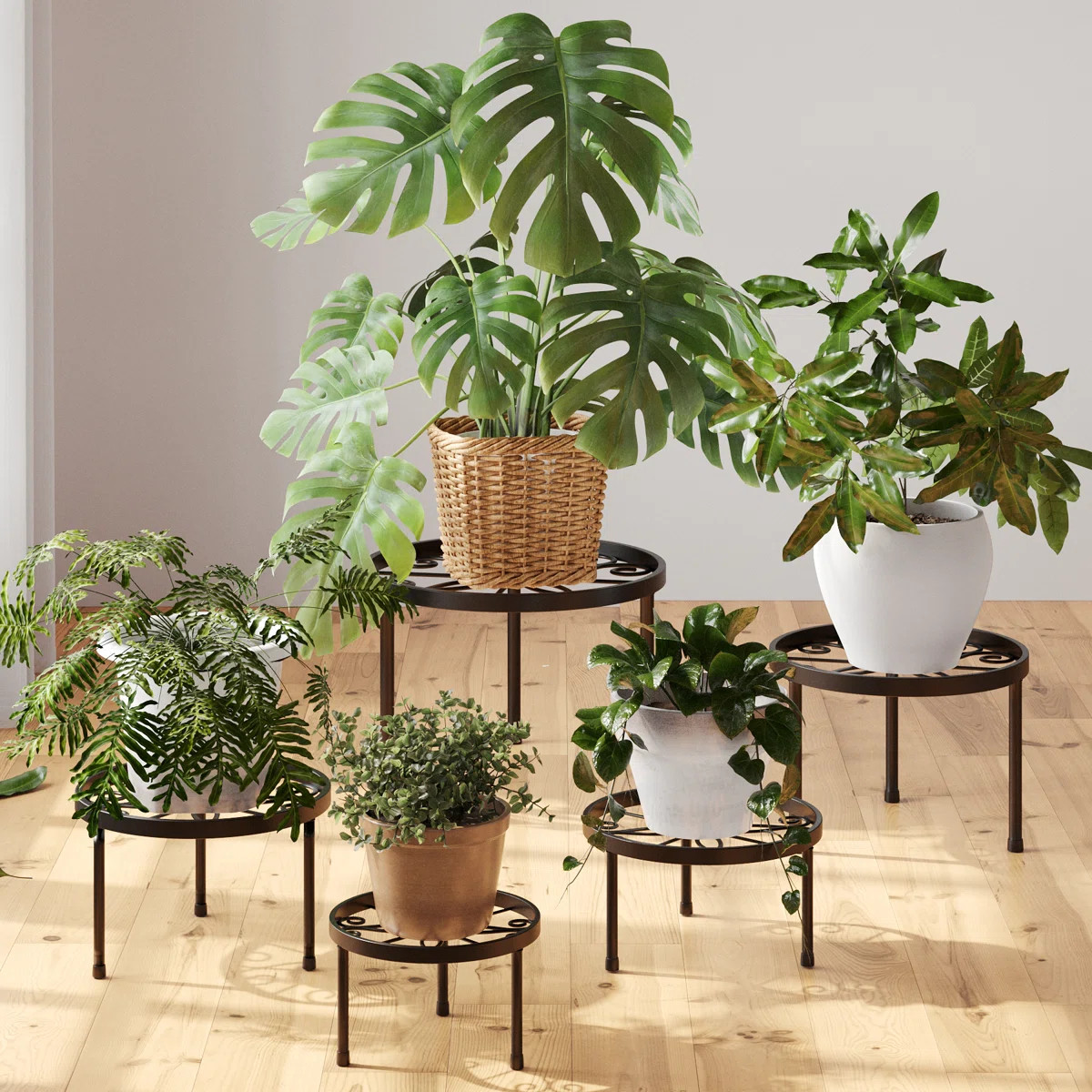 5-Pack Metal Plant Stands (7.2"-11.2") - Indoor/Outdoor Anti-Rust Iron Flower Pot Racks Heavy Dut... | Wayfair North America