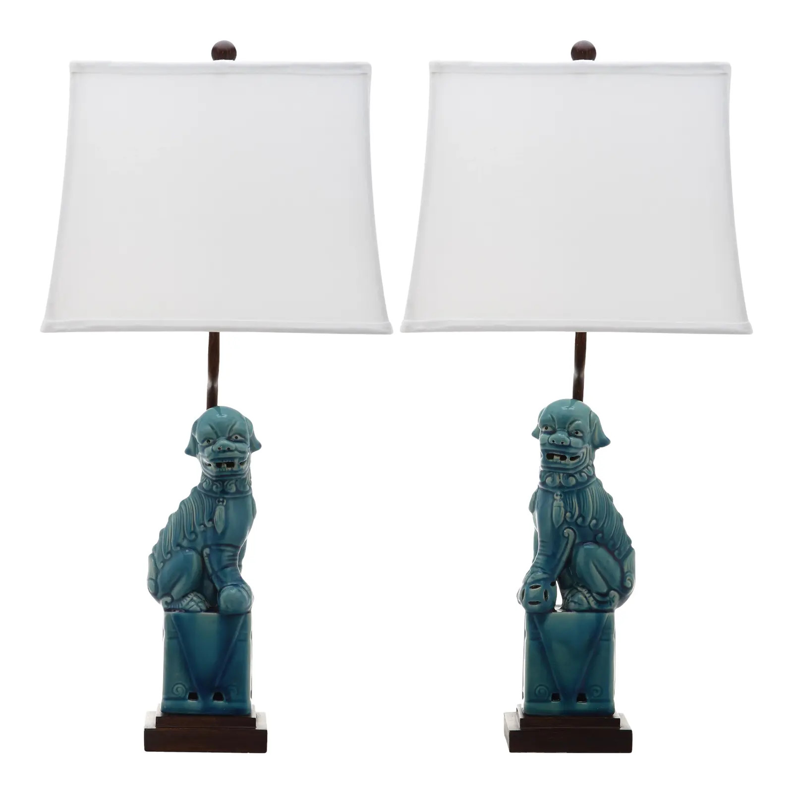 28.5-Inch H Table Lamp in Blue - a Pair | Chairish