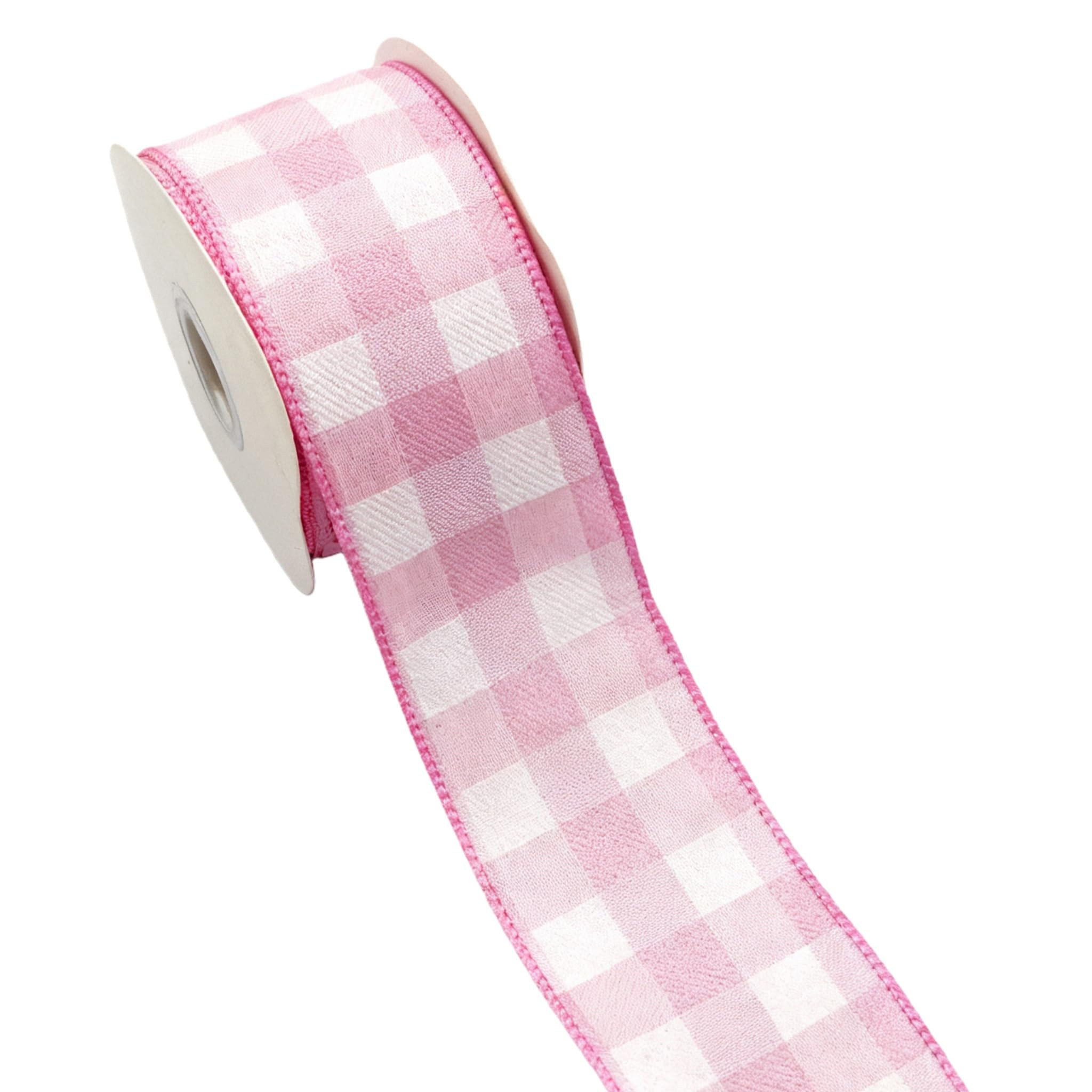 Pink and White Plaid Wired Ribbon 2-1/2 Inch x 10 Yard Buffalo Check Ribbons for Crafts,DIY Proje... | Amazon (US)