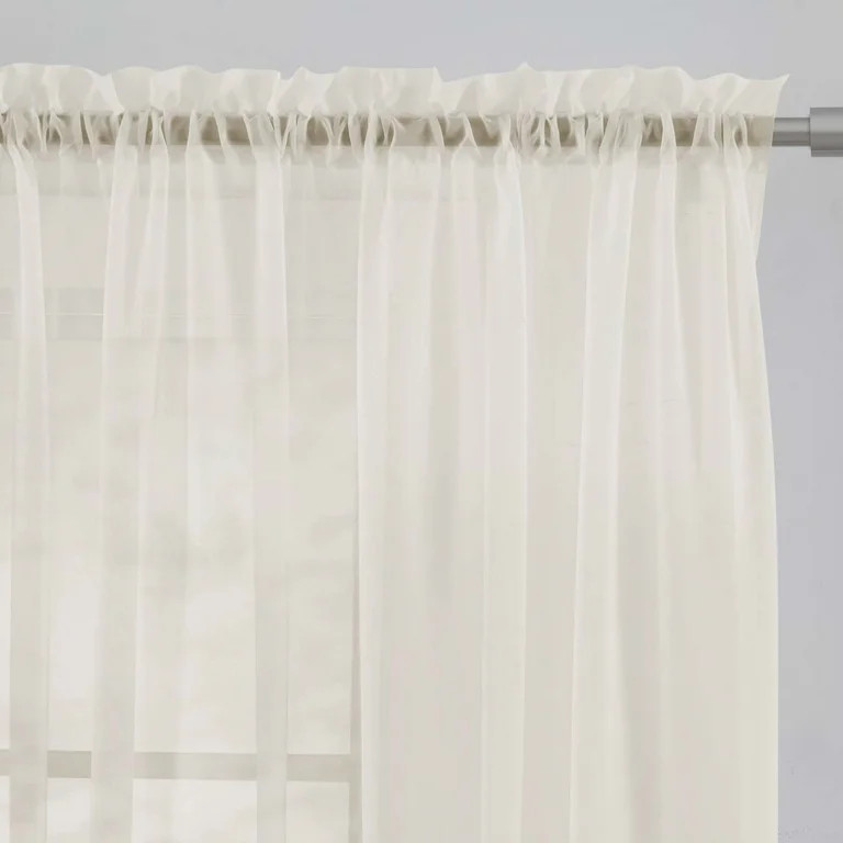 Mainstays Marjorie Sheer Voile Curtain, Single Panel, Ivory, 59" W x 84" L | Walmart (US)