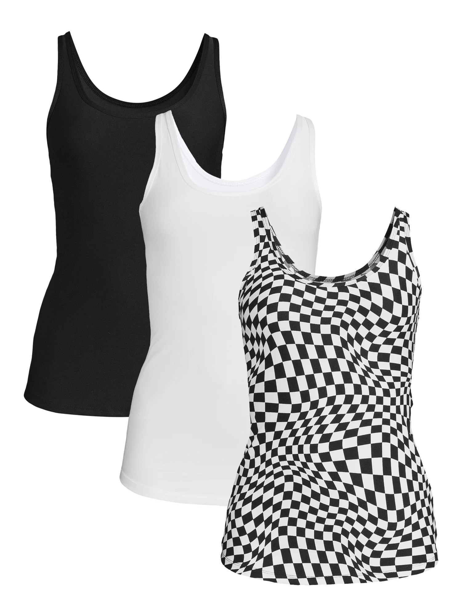 No Boundaries Juniors' Scoop Neck Tank Tops, 3-Pack | Walmart (US)