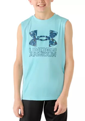 Under Armour Boys 8-20 UA Techâ¢ Hybrid Print Tank Top, Blue, Medium | Belk