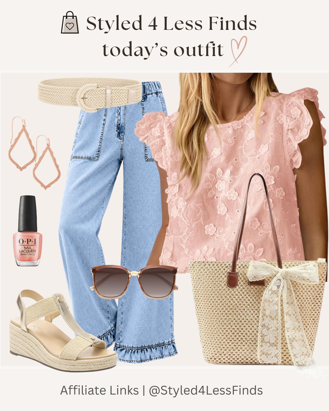 Soft pink + light wash denim is one of those combinations that always looks effortlessly put together. 💕 These pieces are easy to mix and match, making them perfect for everything from brunch to shopping or weekend plans.

Style Tip: Add woven accessories like a straw tote, raffia belt, or espadrille wedges to instantly give your outfit a polished, elevated summer feel without trying too hard. 

 #LTKcanada #LTKjeans #LTKover50style