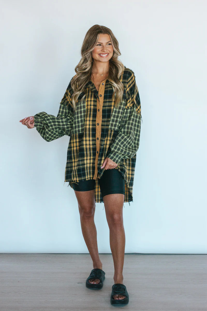 PRE-ORDER: Autumn Mornings Multicolor Oversized Flannel Top | Apricot Lane Boutique
