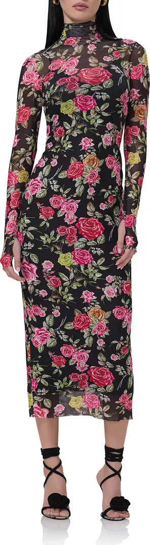 AFRM Shailene Turtleneck Long Sleeve Mesh Dress | Nordstrom | Nordstrom