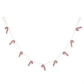 CANVAS Red Collection Fabric Christmas Decoration Knitted Candy Cane Garland, 6-ft | Canadian Tire