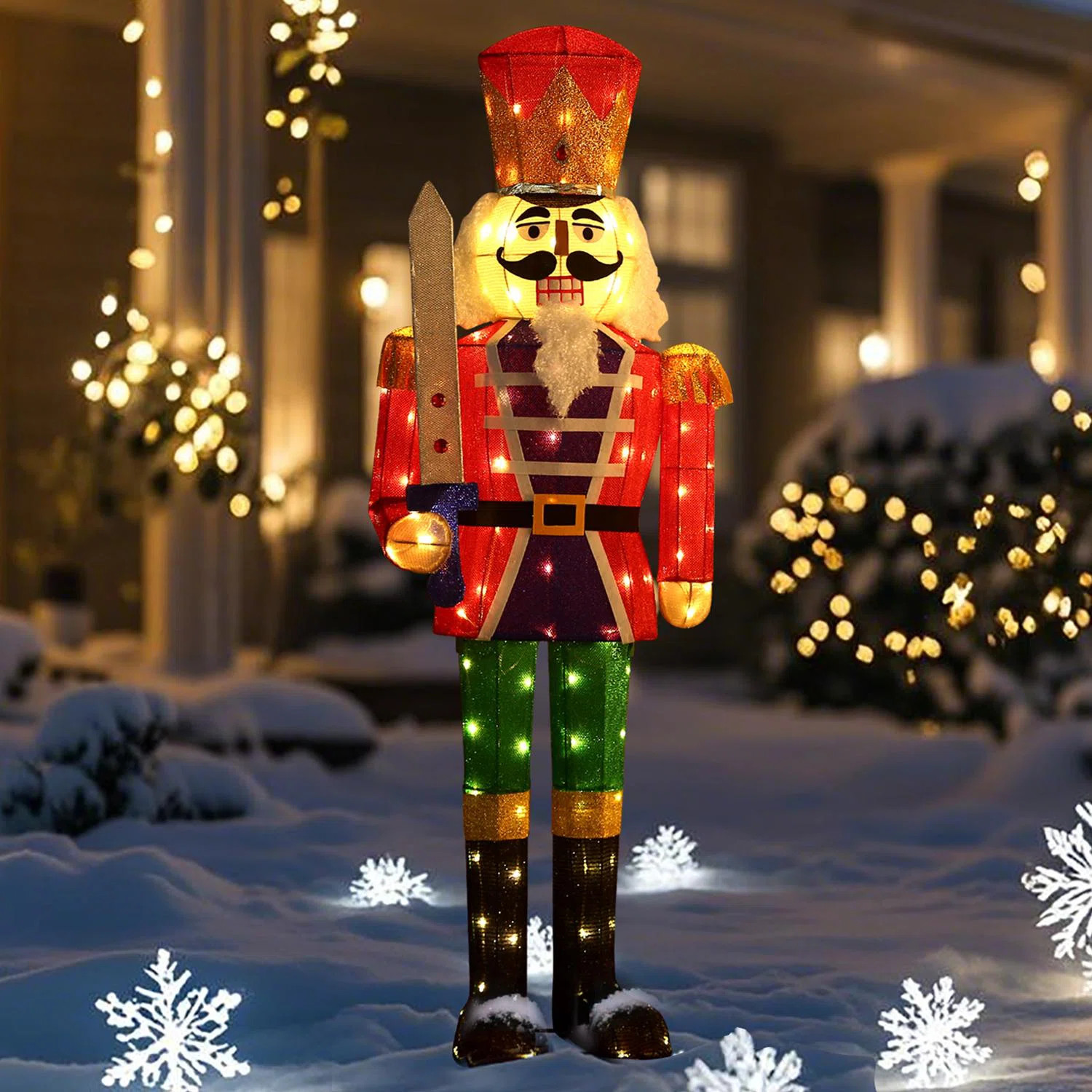 61-Inch Nutcracker Lighted Soldier Outdoor Christmas Decorations Lighted Display | Wayfair North America