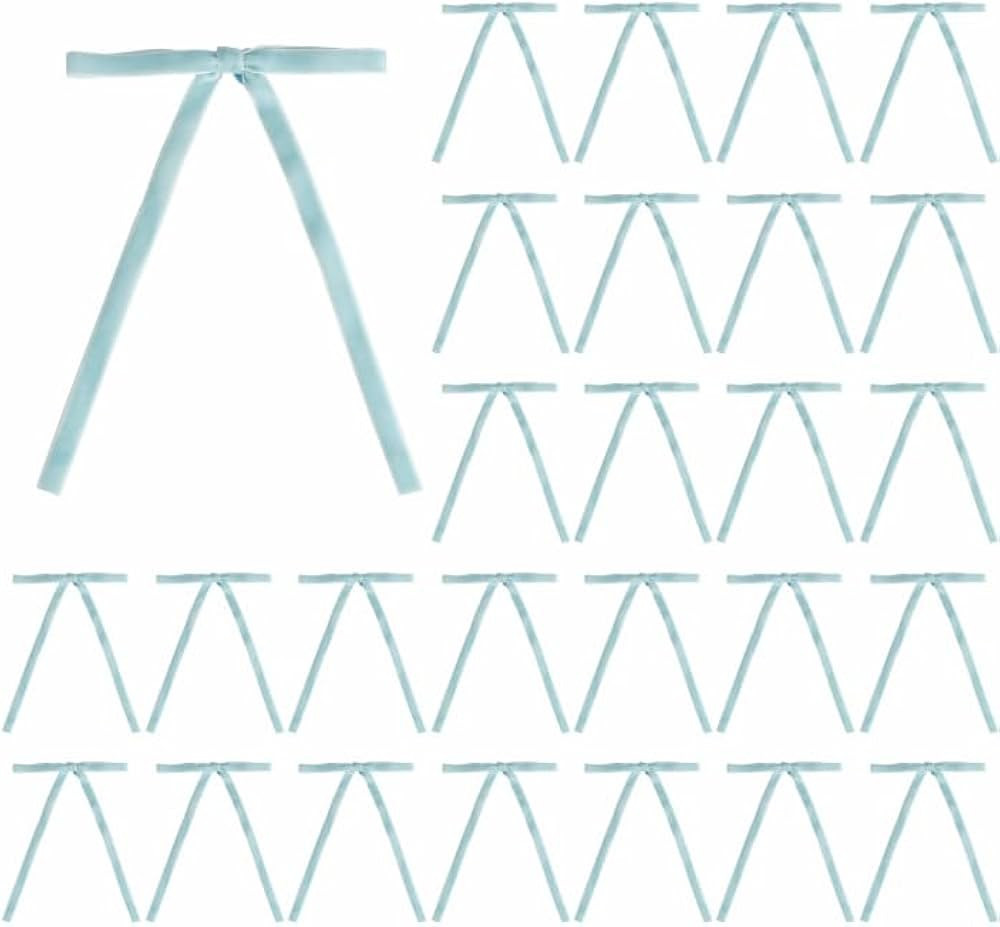 30 Pcs Baby Blue Velvet Christmas Bows 5 x 7 Inch Rustic Vintage Wedding Velvet Ribbon Gift Bows ... | Amazon (US)
