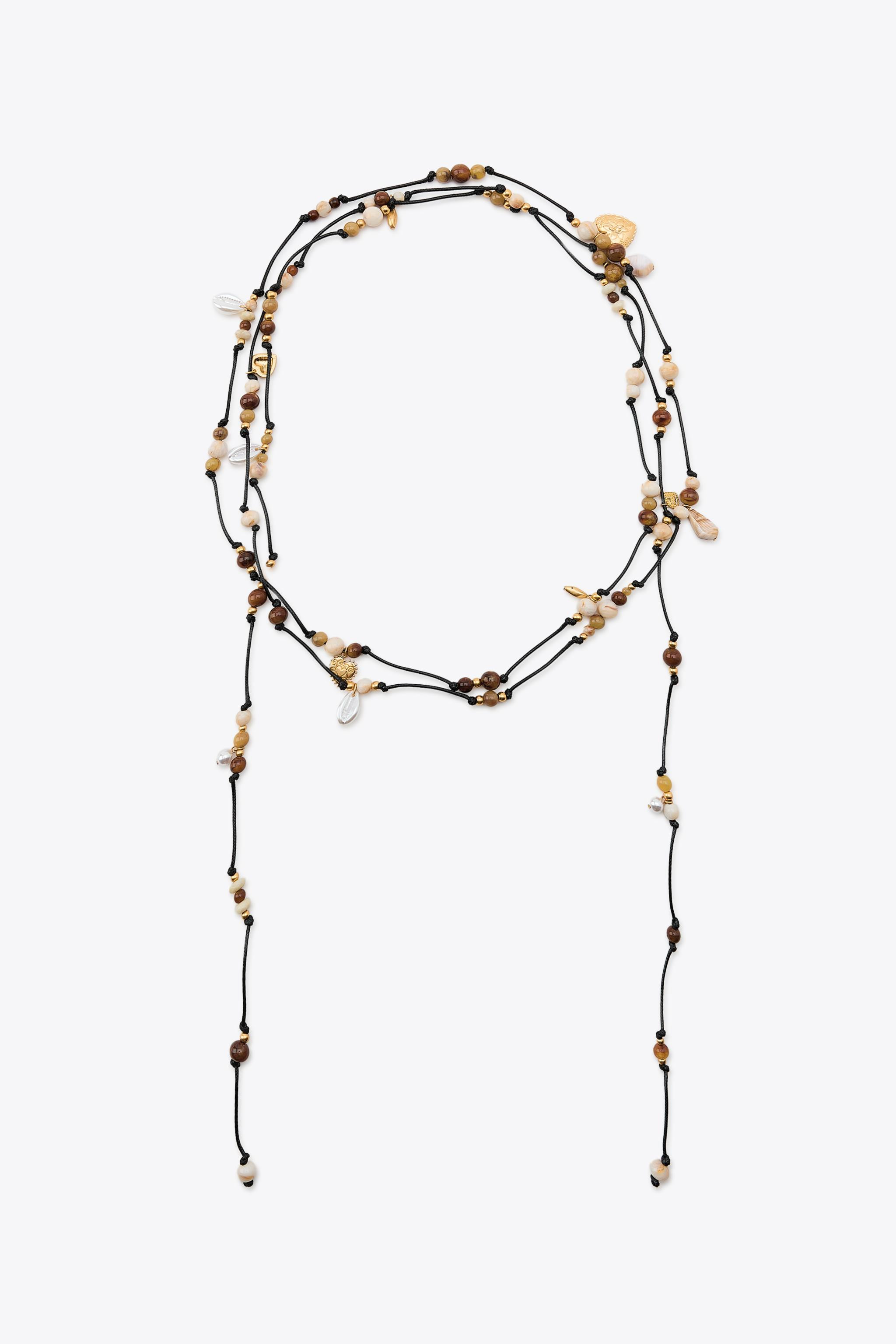 MULTI-WAY CORD BEADED CHARM NECKLACE | Zara US