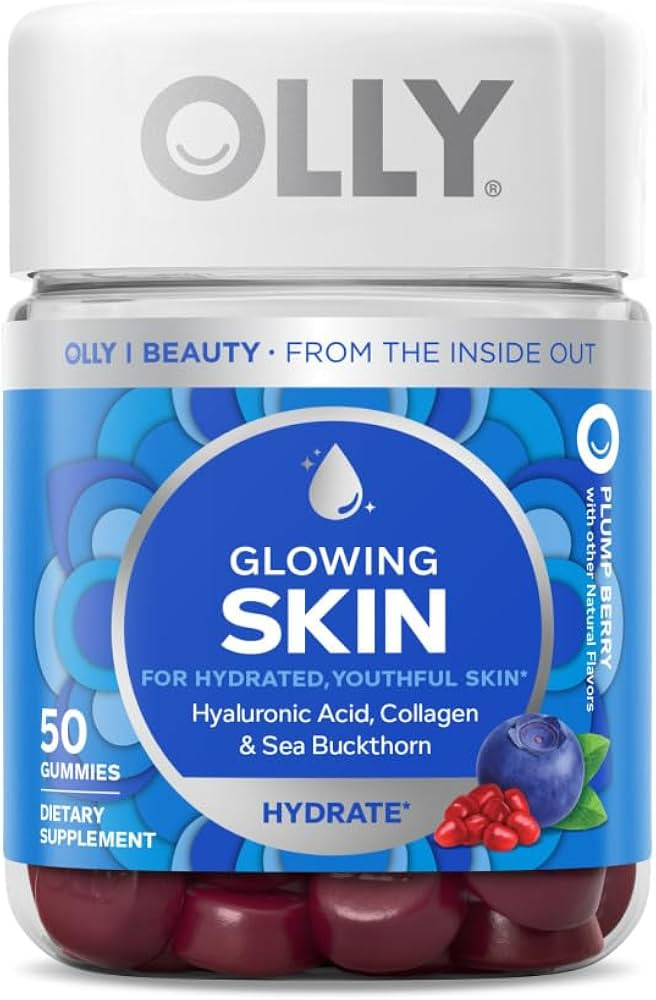 OLLY Glowing Skin Gummy, 25 Day Supply (50 Count), Plump Berry, Hyaluronic Acid, Collagen, Sea Bu... | Amazon (US)