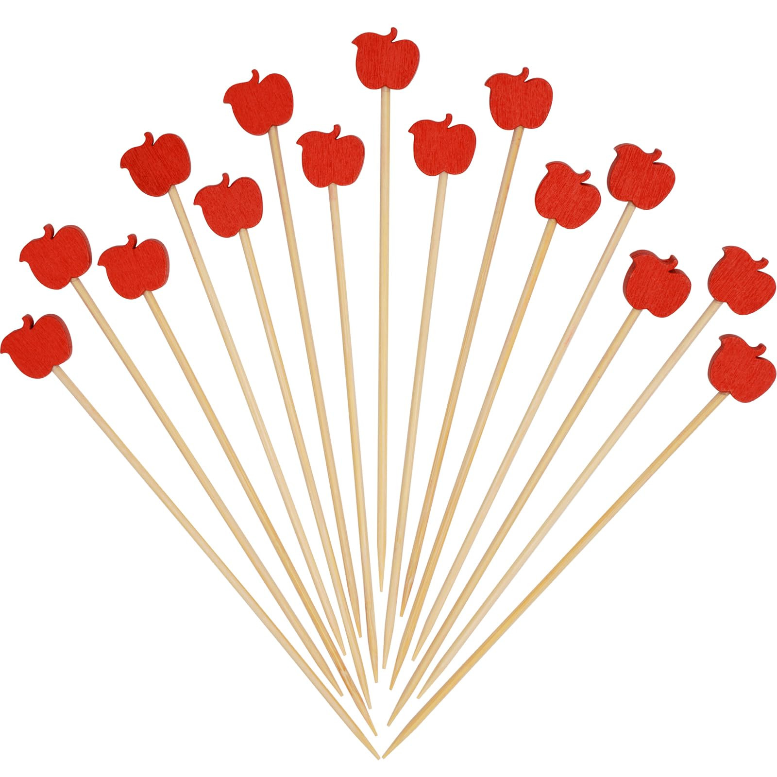 Minisland Red Apple Cocktail Picks, 5 Inch Long Bamboo Fancy Toothpicks for Appetizers, Decorativ... | Amazon (US)