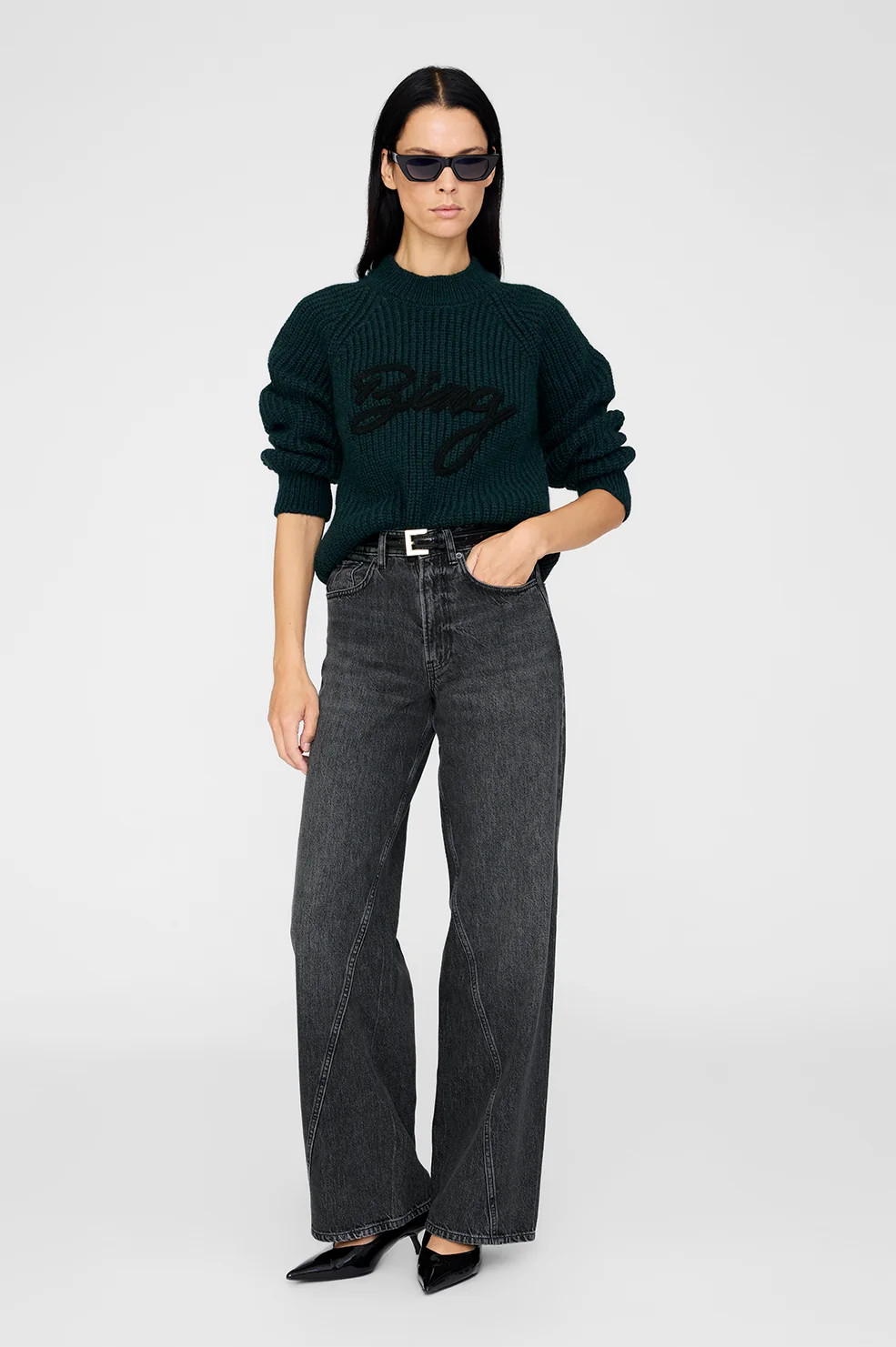 Kendrick Sweater Bing - Dark Teal | Anine Bing