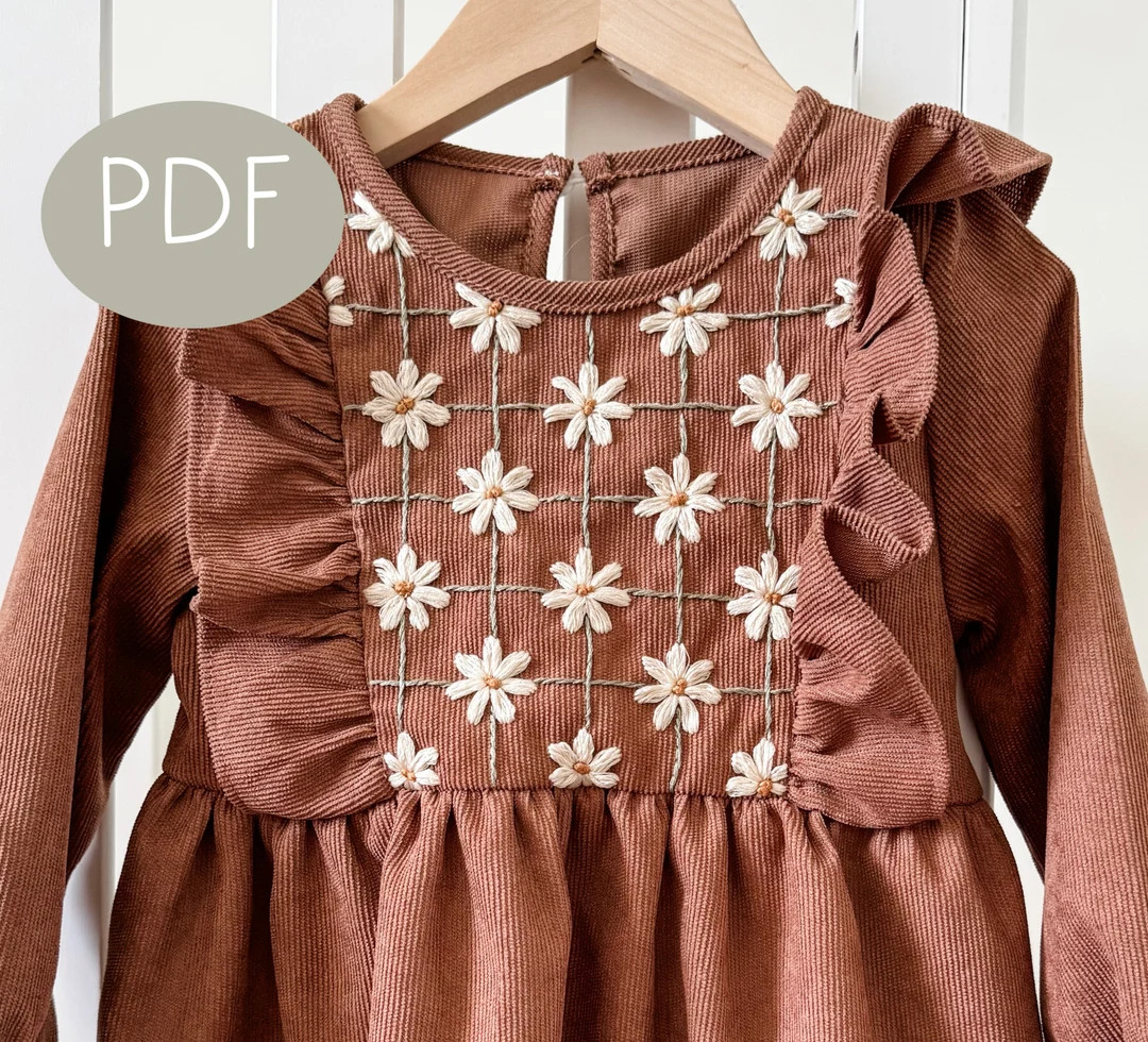 Daisy Lattice PDF Clothing Embroidery Pattern DIY - Thread Unraveled - beginner - tutorial includ... | Etsy (US)