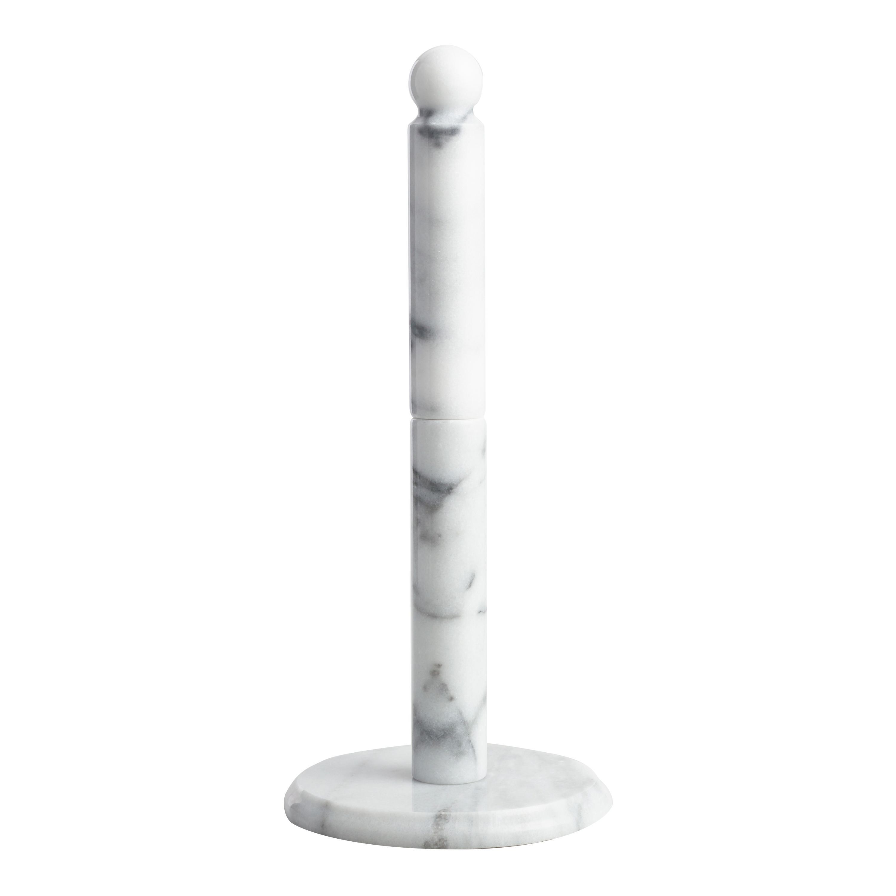 White Marble Paper Towel Holder | World Market