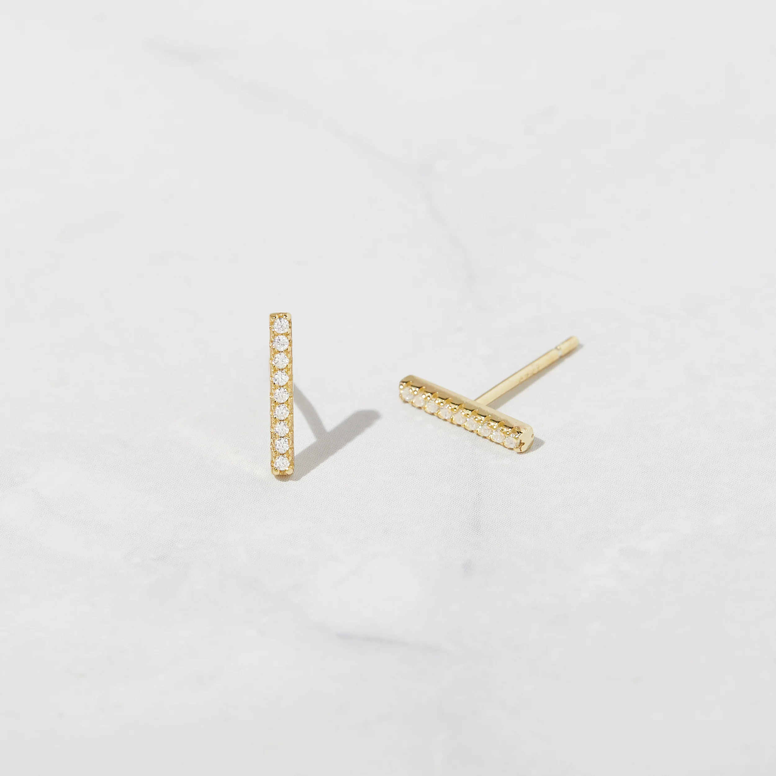 Pavé Bar Studs | Sami Jewels