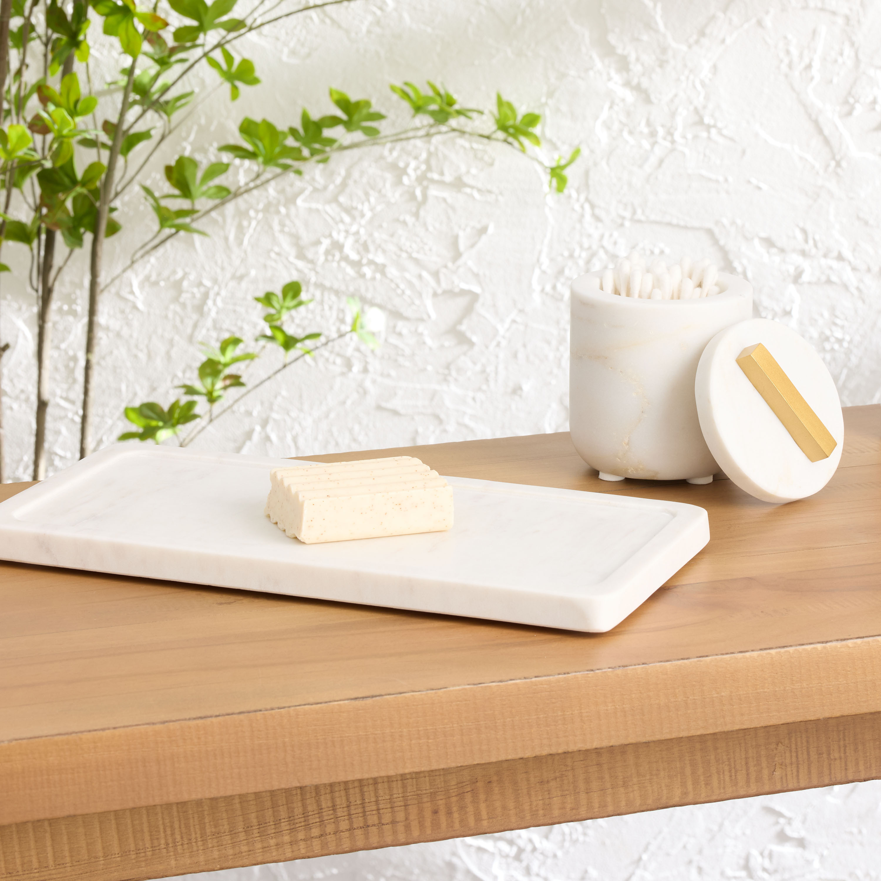 White Marble Bathroom Accessories Collection | World Market