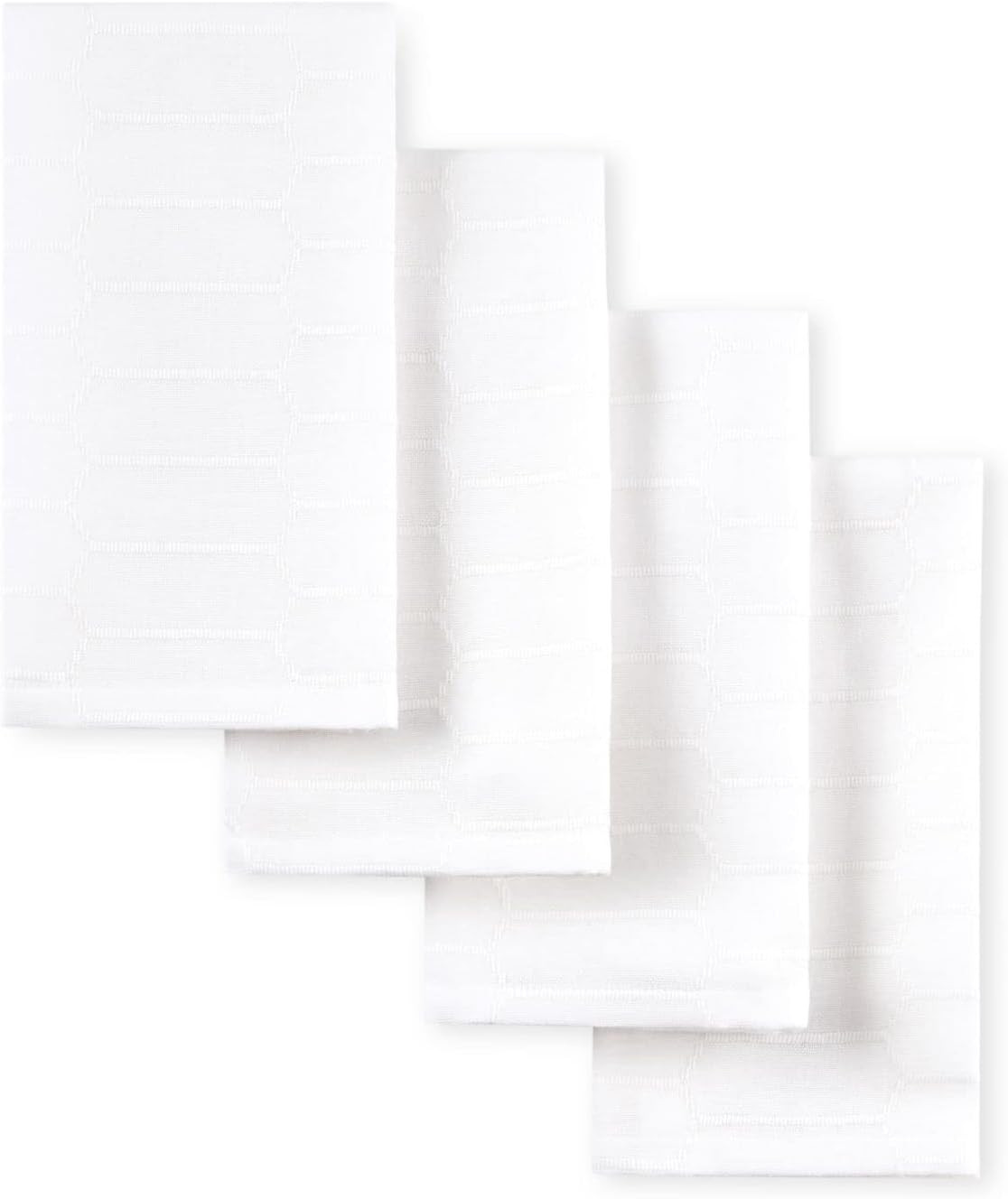 Martha Stewart Honeycomb Modern Farmhouse Napkin 4-Pack Set, White, 19"x19" | Amazon (US)