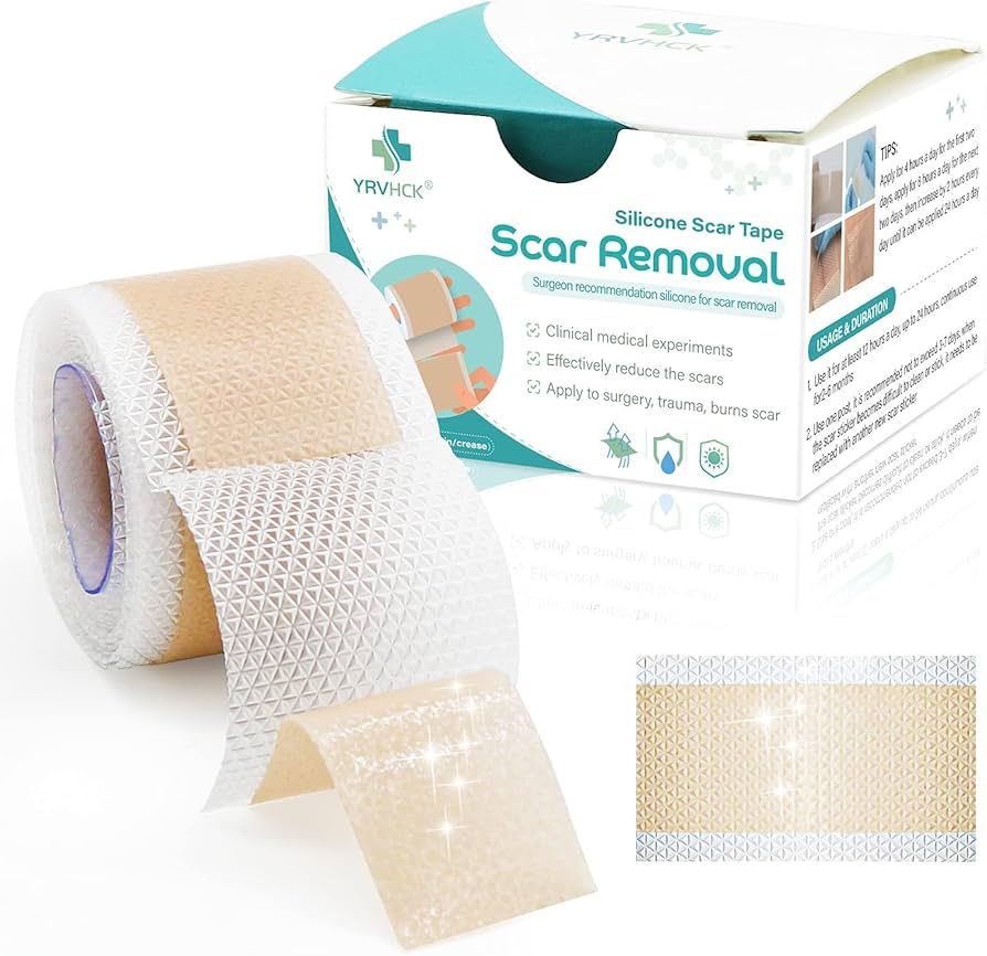 Medical Grade Soft Silicone Tape for Scar Removal (1''x 120'') Scar Treatment, 1 Roll 180cm with ... | Amazon (US)