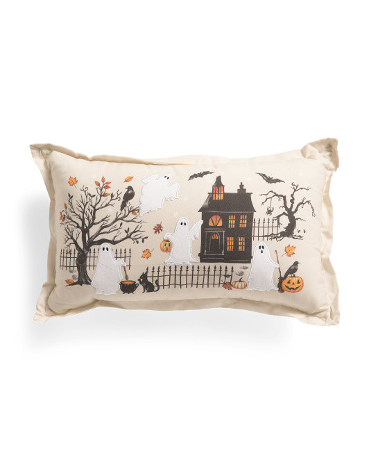 14x24 Vintage Ghost Scene Halloween Pillow | TJ Maxx