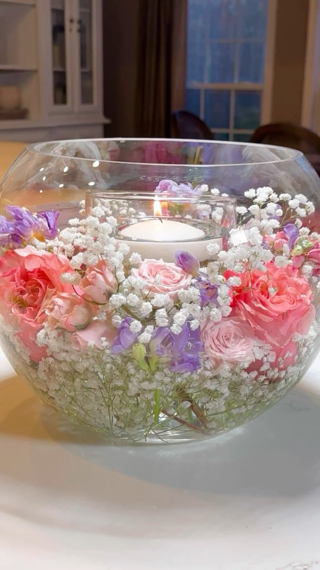 Floating Floral Luminary Centerpiece 🌸✨ With a blend of baby’s breath, roses, and florals delicately floating in water, this enchanting centerpiece is ideal for your Spring wedding, Mother’s Day, shower, or birthday bash. I love how one single floating candle casts such a soft glow amidst the romantic and airy florals, evoking the essence of spring. It’s so dreamy, lush and smells amazing! 


#LTKwedding #LTKVideo #LTKhome