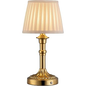 KDG Cordless Portables Table Lamp, LED Fabric Shade Small Desk Lamps, 4000mAh Battery Powered Lig... | Amazon (US)