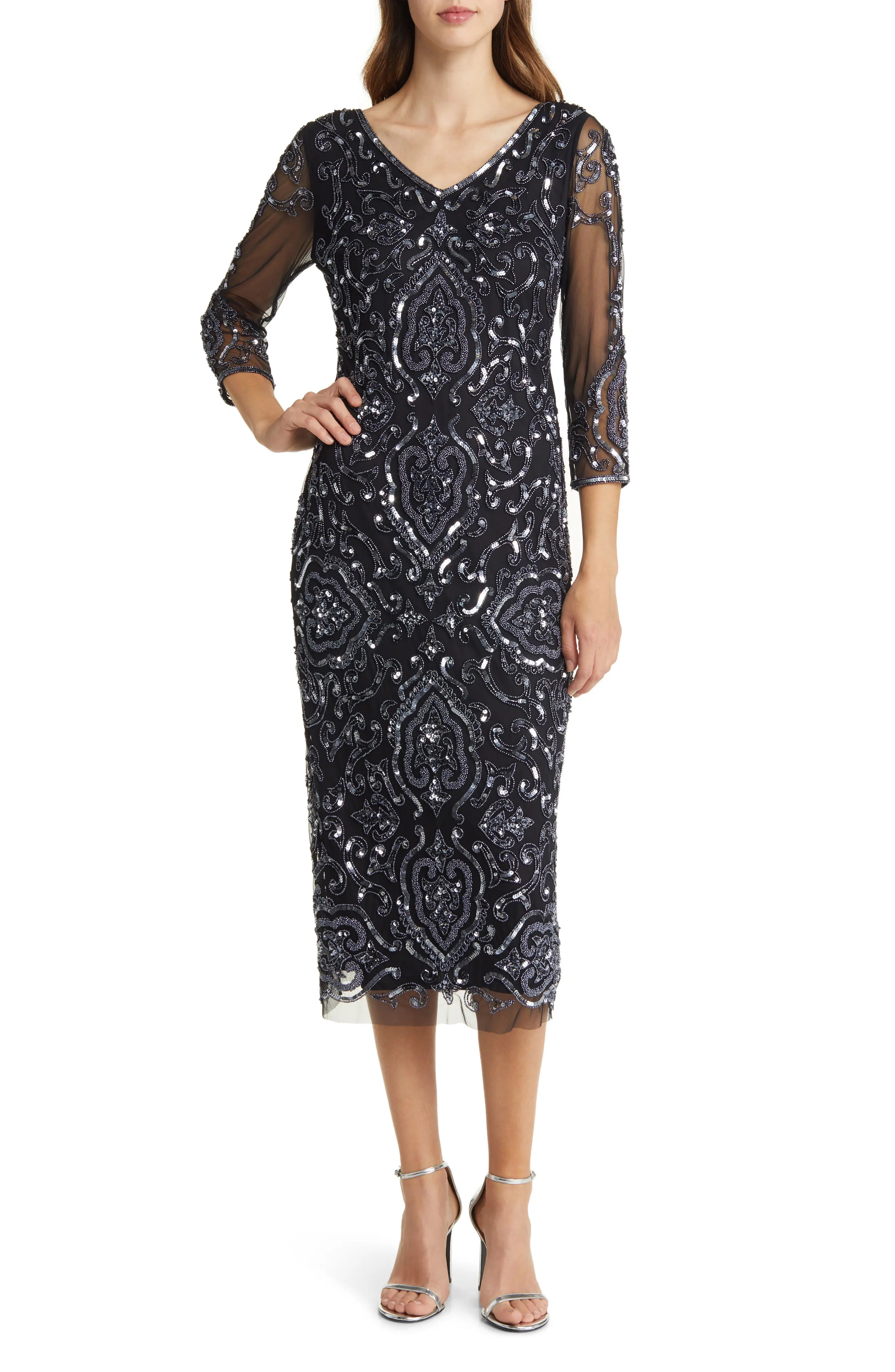 Pisarro Nights Sequin & Beaded Cocktail Sheath Dress (Women) | Nordstrom | Nordstrom