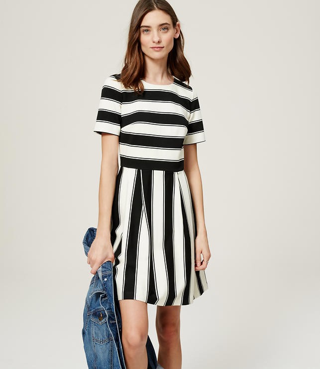 Striped Flare Dress | Loft