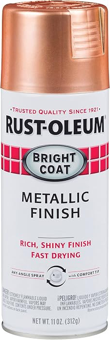Rust-Oleum 314417 Stops Rust Bright Coat Metallic Spray Paint, 11 oz, Copper | Amazon (US)